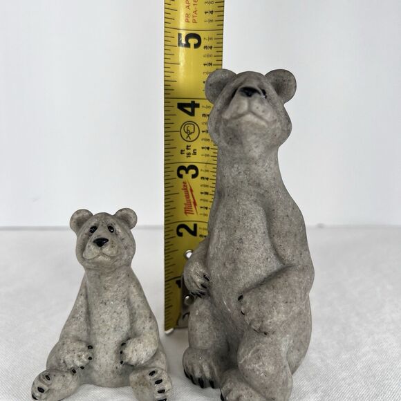 Vintage Bear Figurines Quarry Critters Set Of 2 Billy & Boo Cabin Decor - Picture 6 of 12